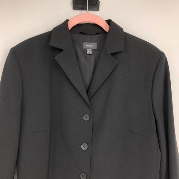Mexx Black wool blend Button up professional 4 button Blazer size 10/M - Picture 4 of 13